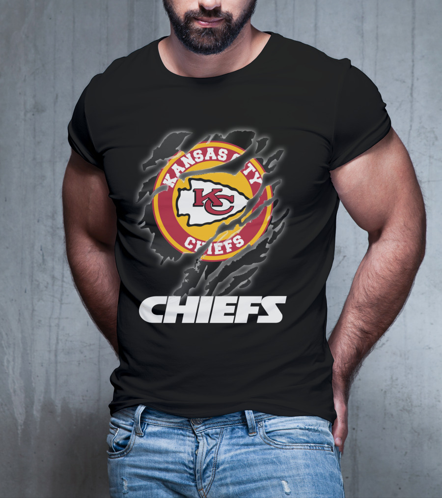 Kansas City Chiefs 08 Chiefs Logo Claw Marks T-Shirt