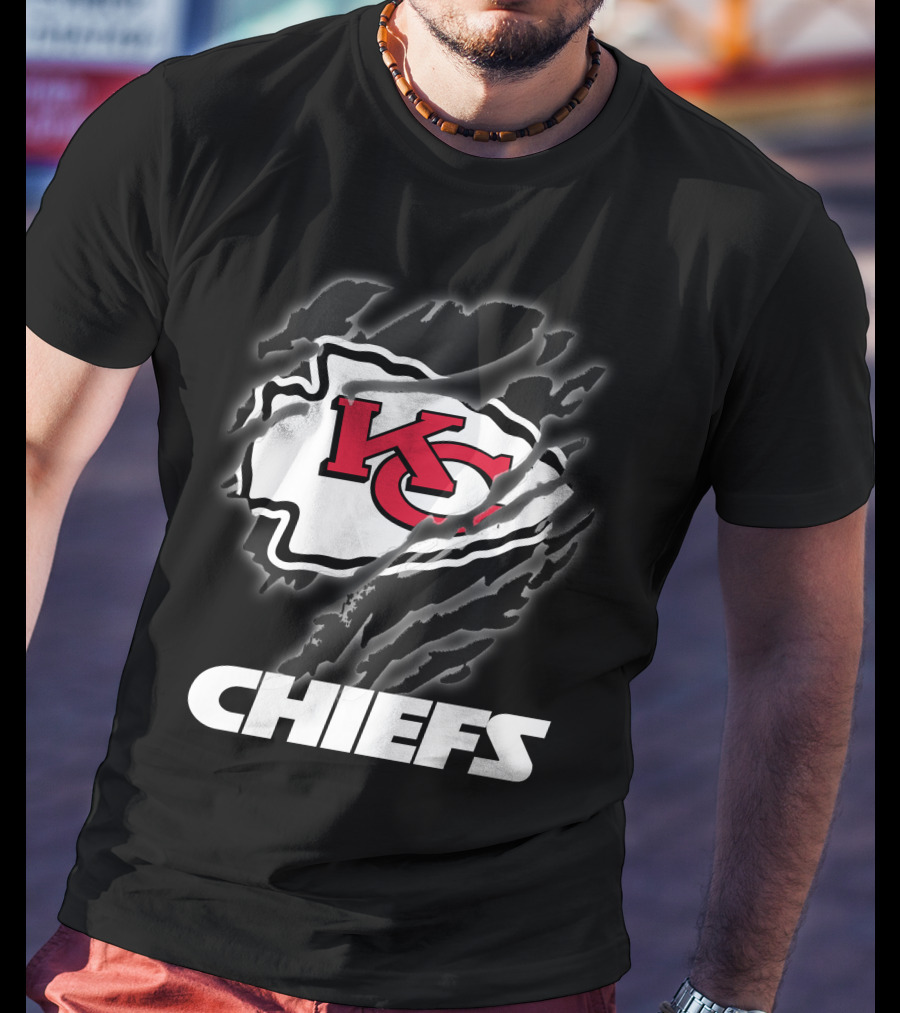 Chiefs Kc Red Emblem With Claw Marks T-Shirt