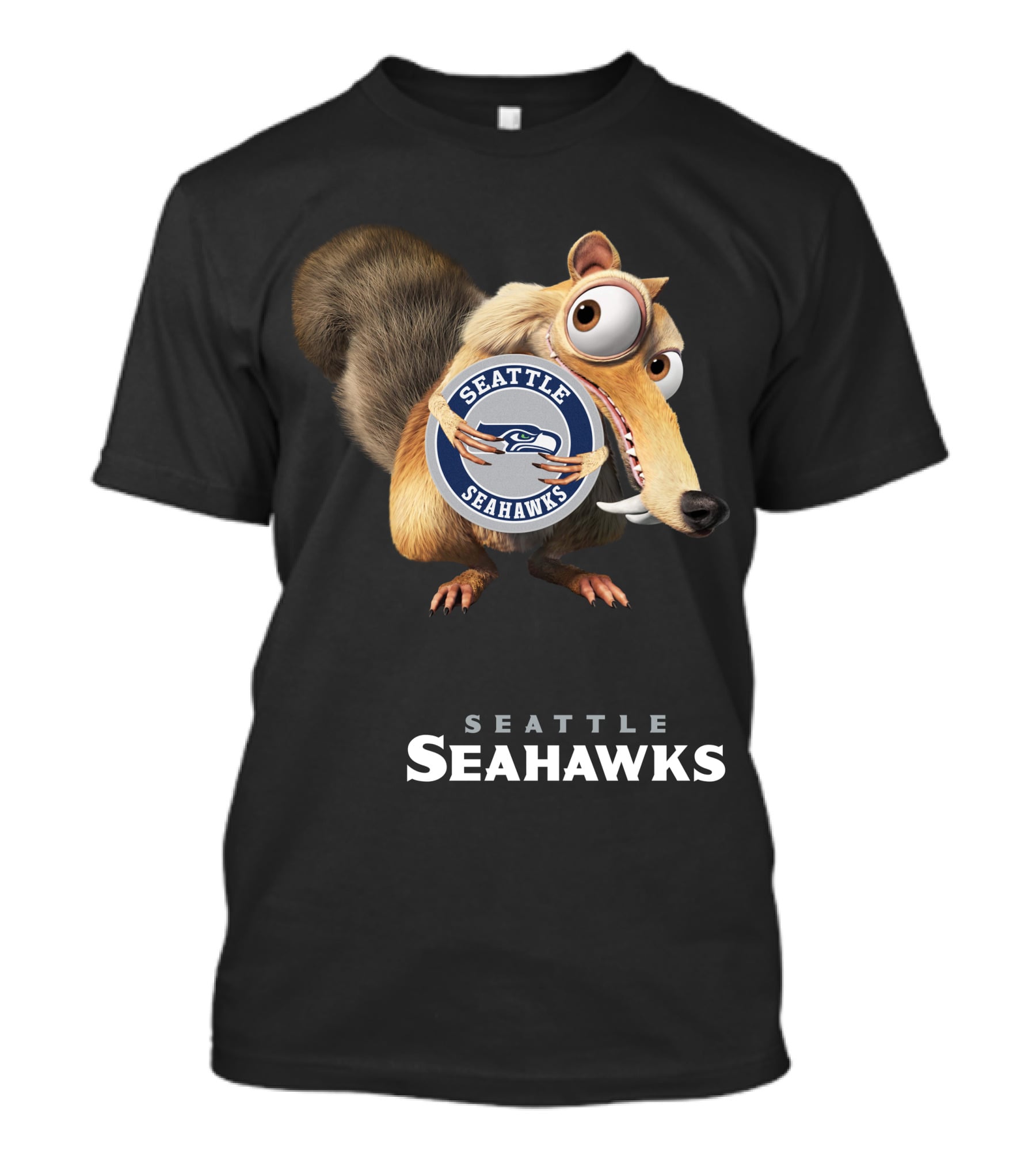 Seattle Seahawks 05 Ice Age Scrat Football Fan Crossover T-Shirt