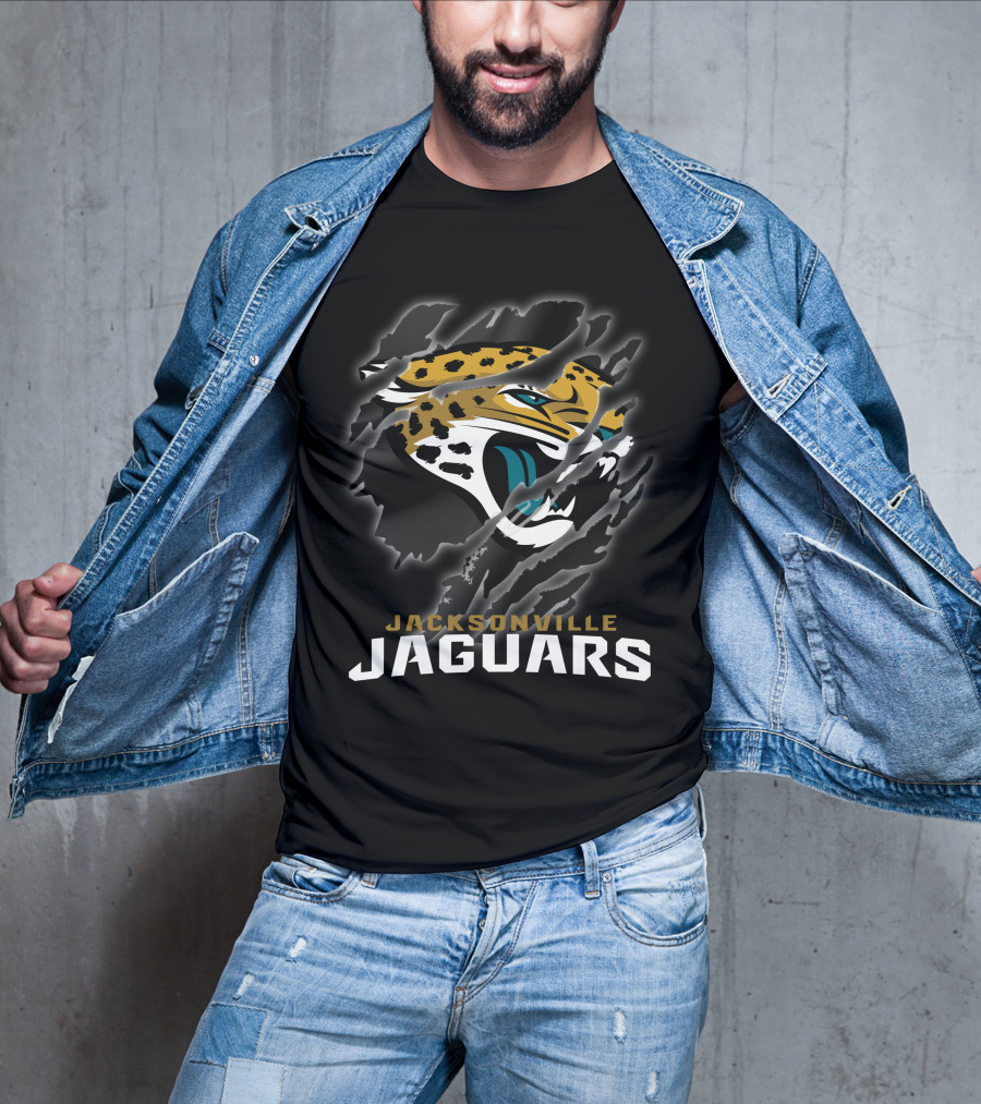 Jacksonville Jaguars Fierce Logo Claw Marks T-Shirt