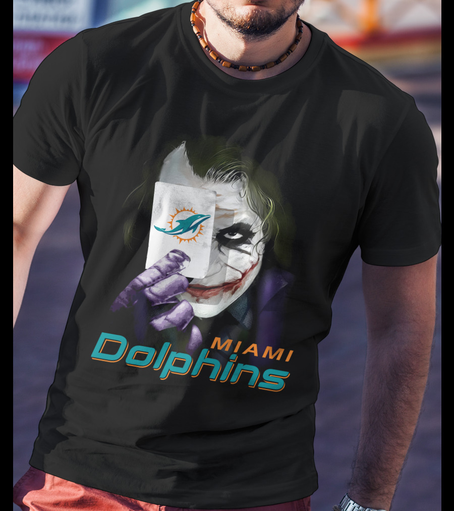 Miami Dolphins Joker Card Fusion T-Shirt