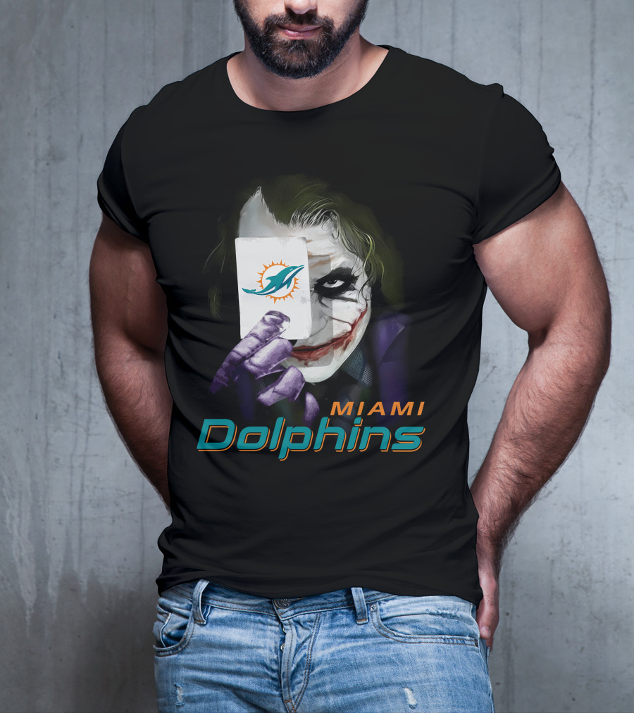 Miami Dolphins Joker Card Fusion T-Shirt