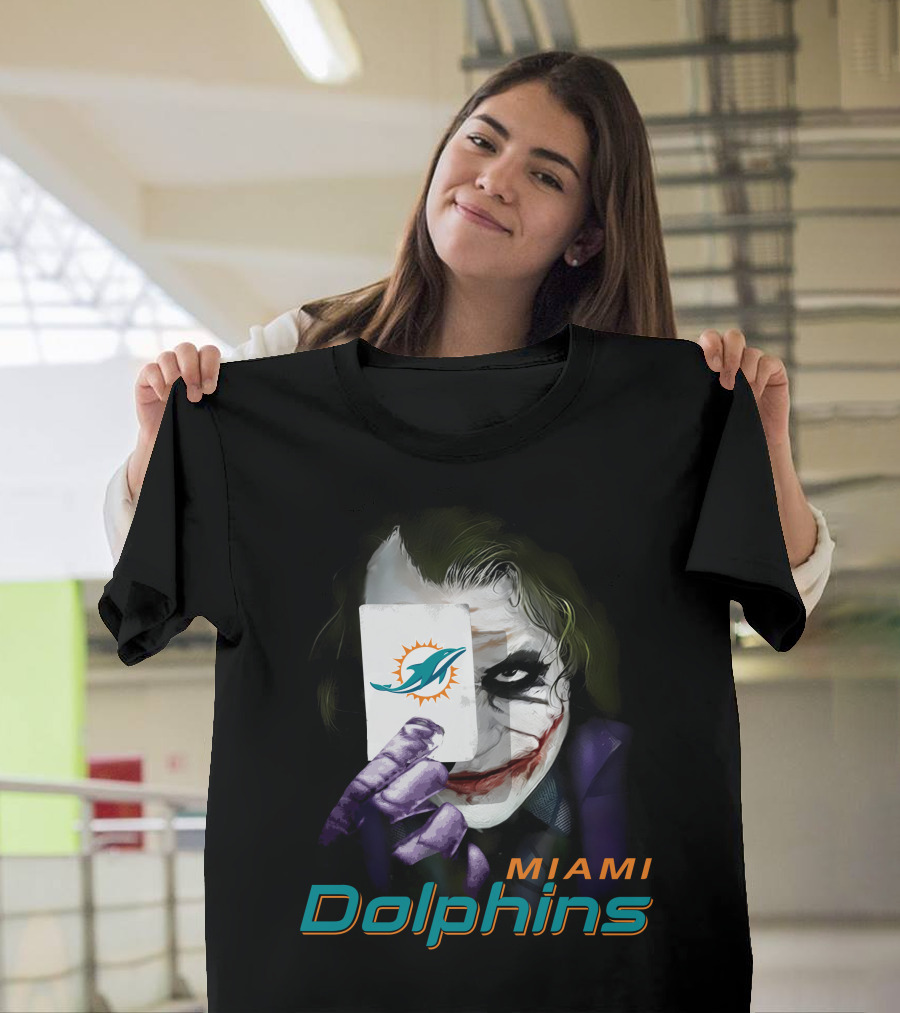 Miami Dolphins Joker Card Fusion T-Shirt