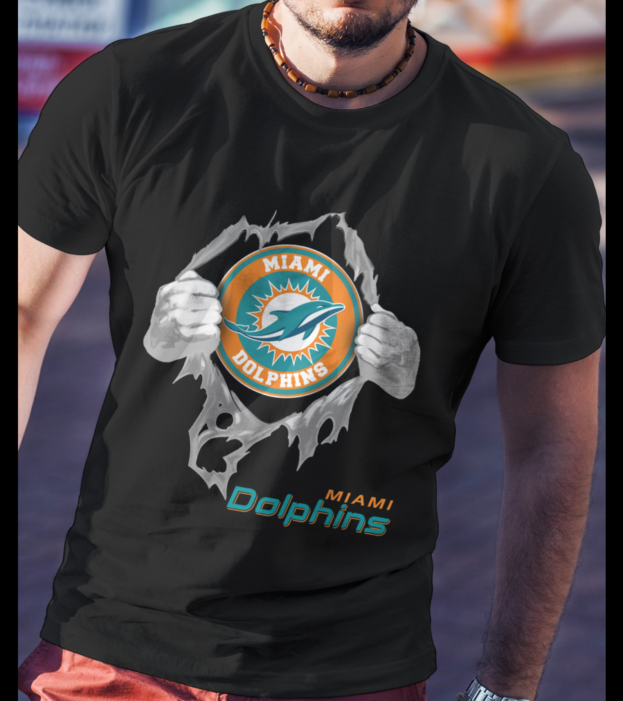 Miami Dolphins 08 Football Power Rip T-Shirt