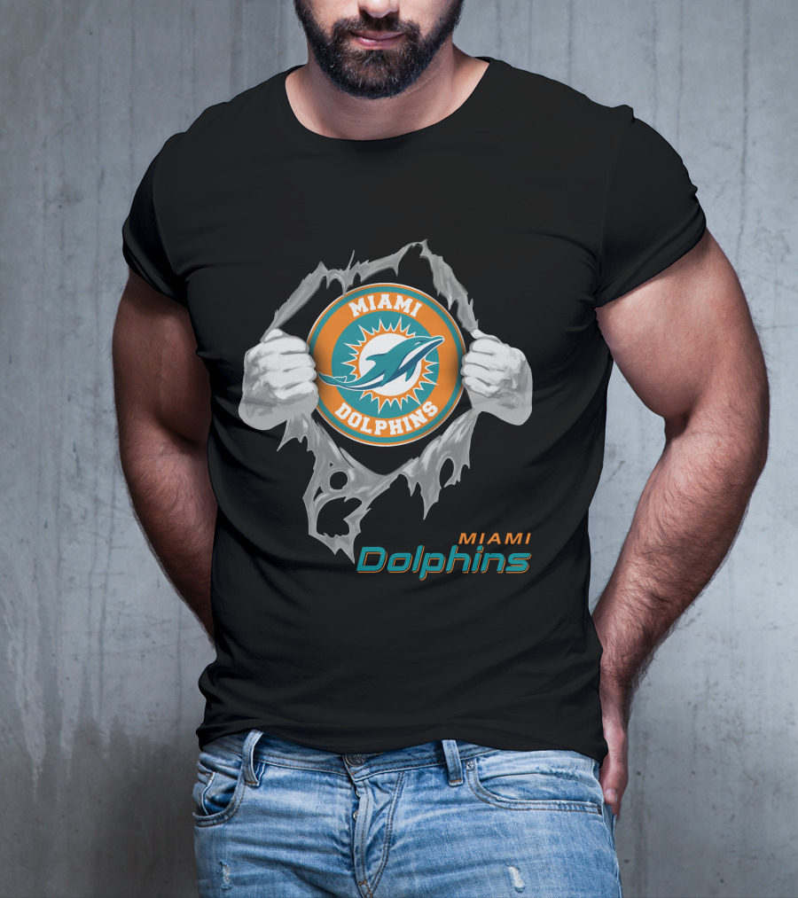 Miami Dolphins 08 Football Power Rip T-Shirt