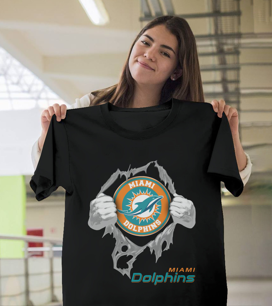 Miami Dolphins 08 Football Power Rip T-Shirt