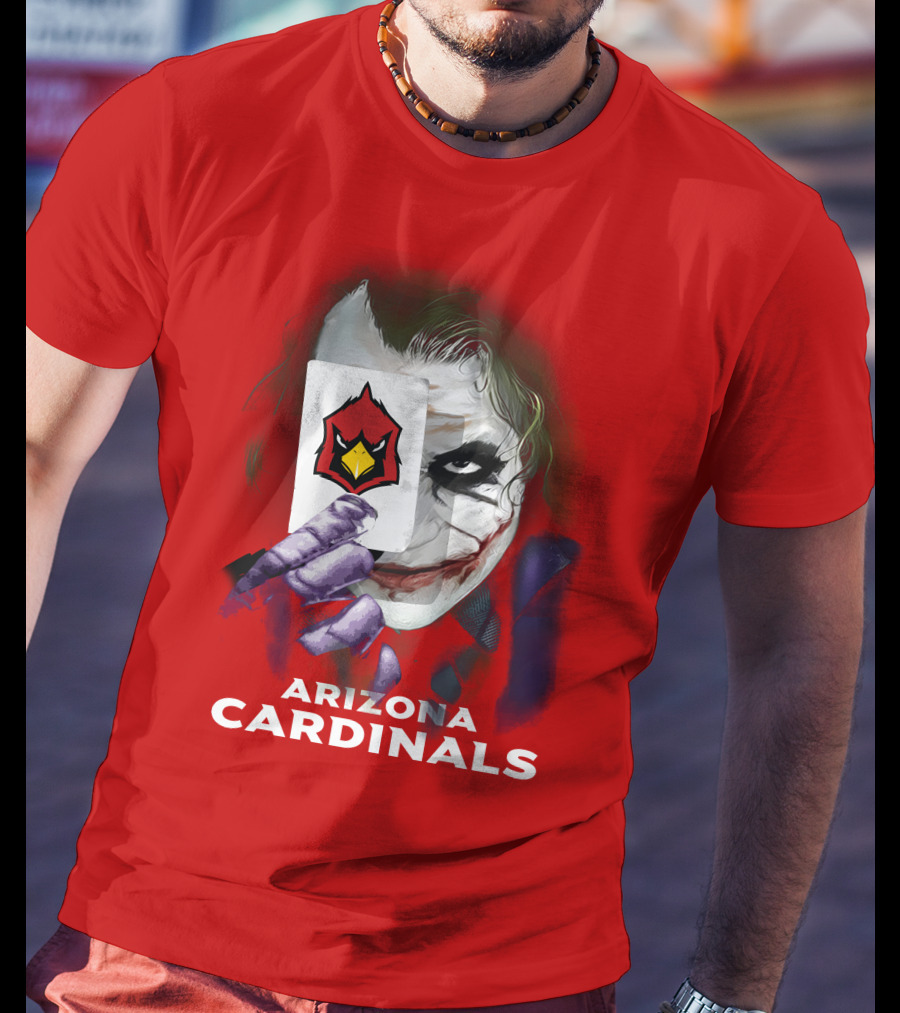 Arizona Cardinals Joker Playing Card Face T-Shirt