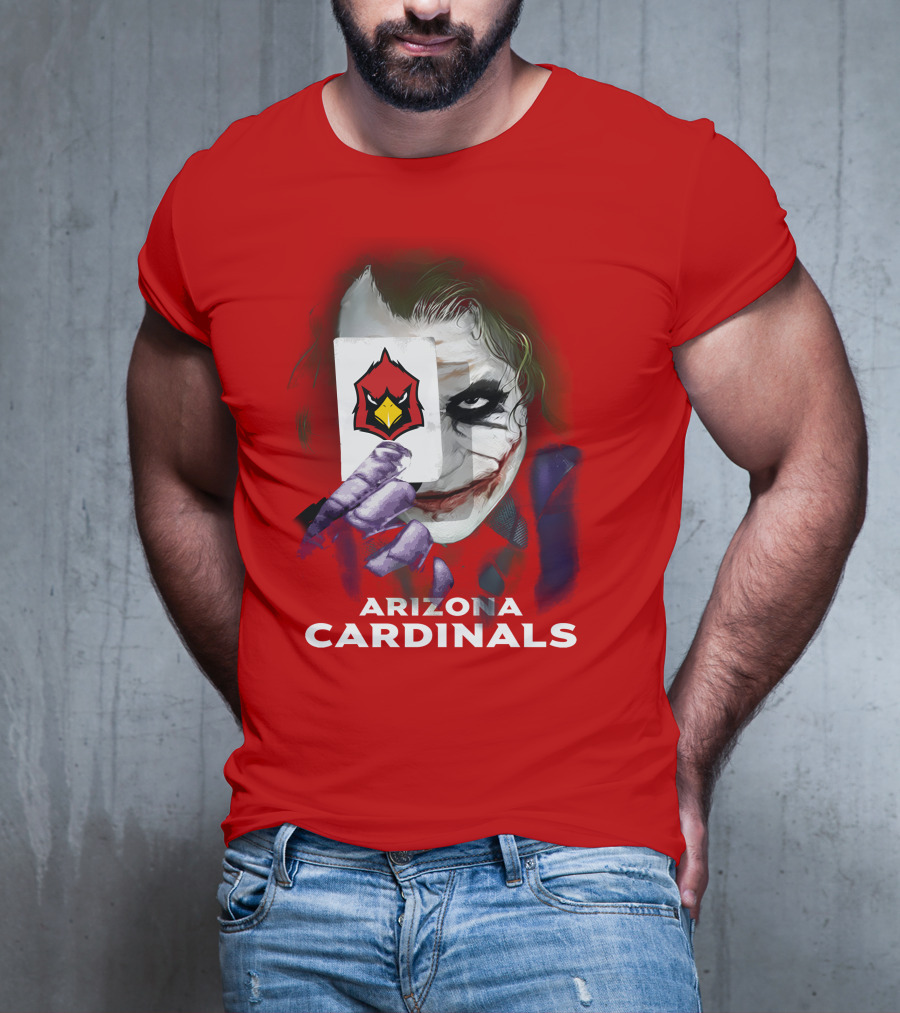 Arizona Cardinals Joker Playing Card Face T-Shirt