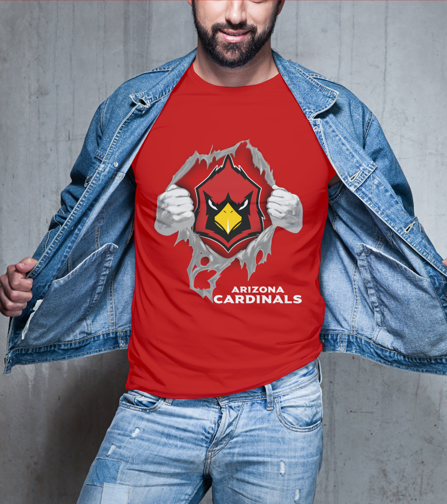 Arizona Cardinals Fierce Mascot Display With 06 Football Spirit T-Shirt