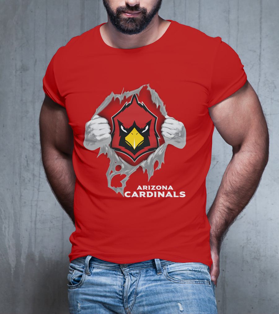Arizona Cardinals Fierce Mascot Display With 06 Football Spirit T-Shirt