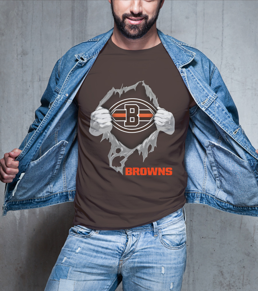 Browns 08 Football Jersey Hands Peeling Effect With B T-Shirt