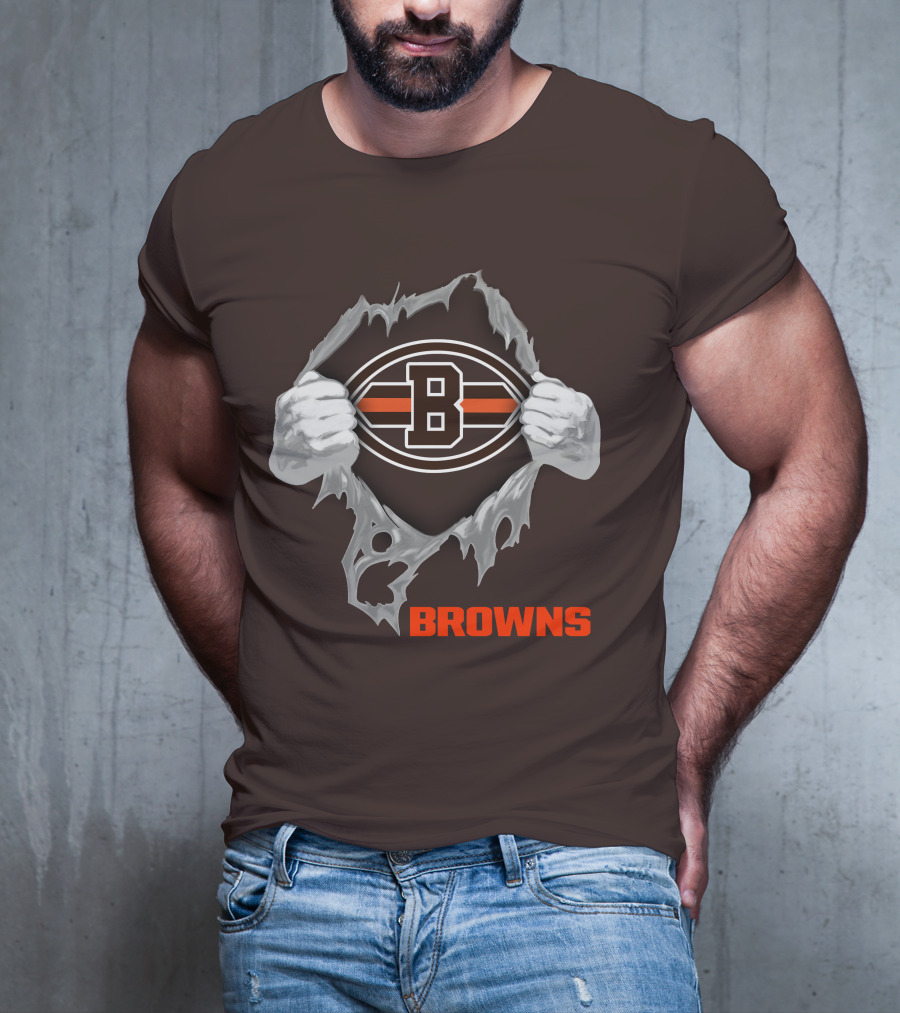 Browns 08 Football Jersey Hands Peeling Effect With B T-Shirt