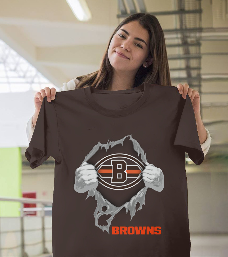 Browns 08 Football Jersey Hands Peeling Effect With B T-Shirt