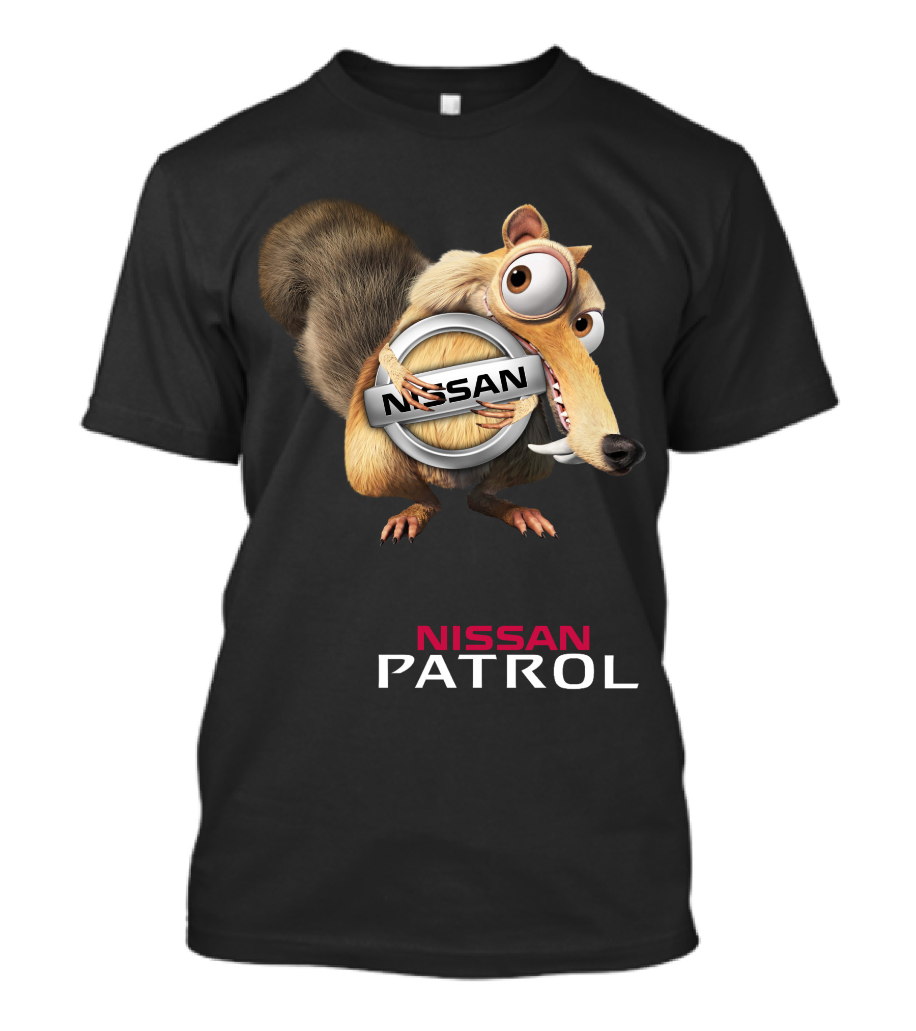 Nissan Patrol Squirrel Emblem Hugging Circular T-Shirt
