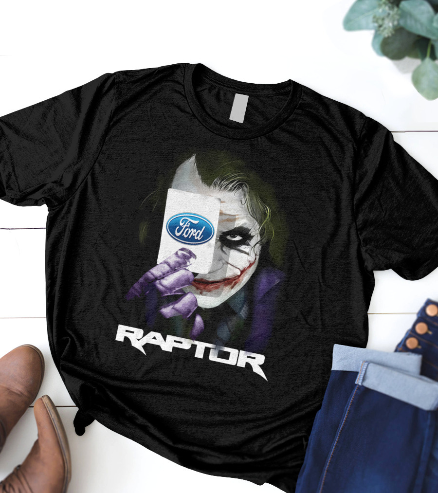 Raptor Joker Holding Ford Logo Card T-Shirt
