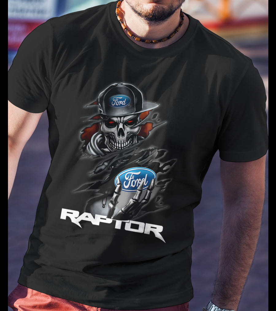 Ford Raptor 01 Skeleton Holding T-Shirt
