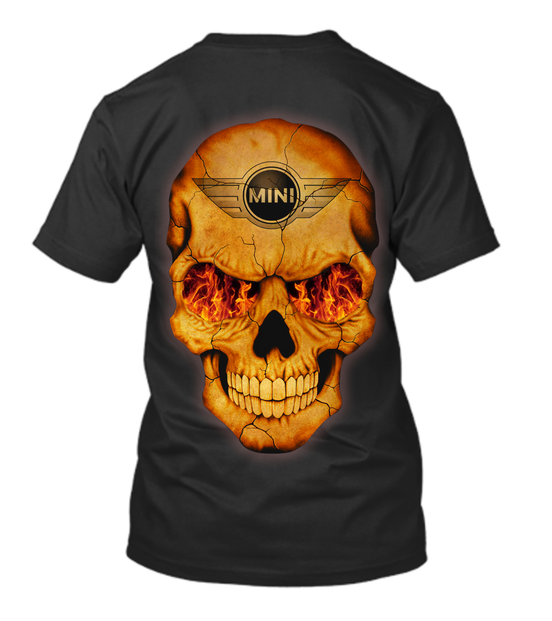 Flaming Skull Mini Logo Eyed T-Shirt