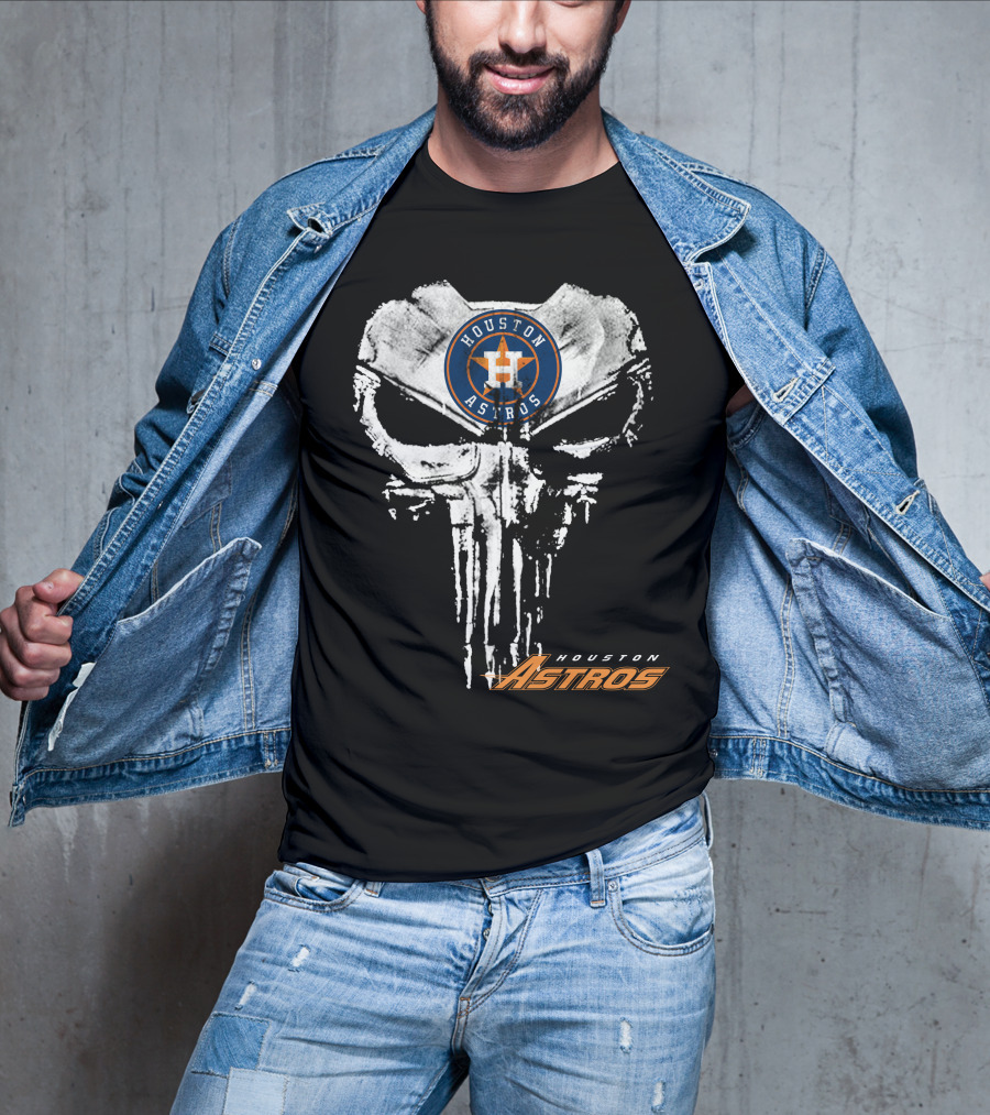 Houston Astros Punisher Skull T-Shirt