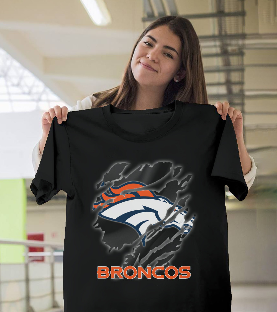 Denver Broncos Ripped Claw Marks T-Shirt