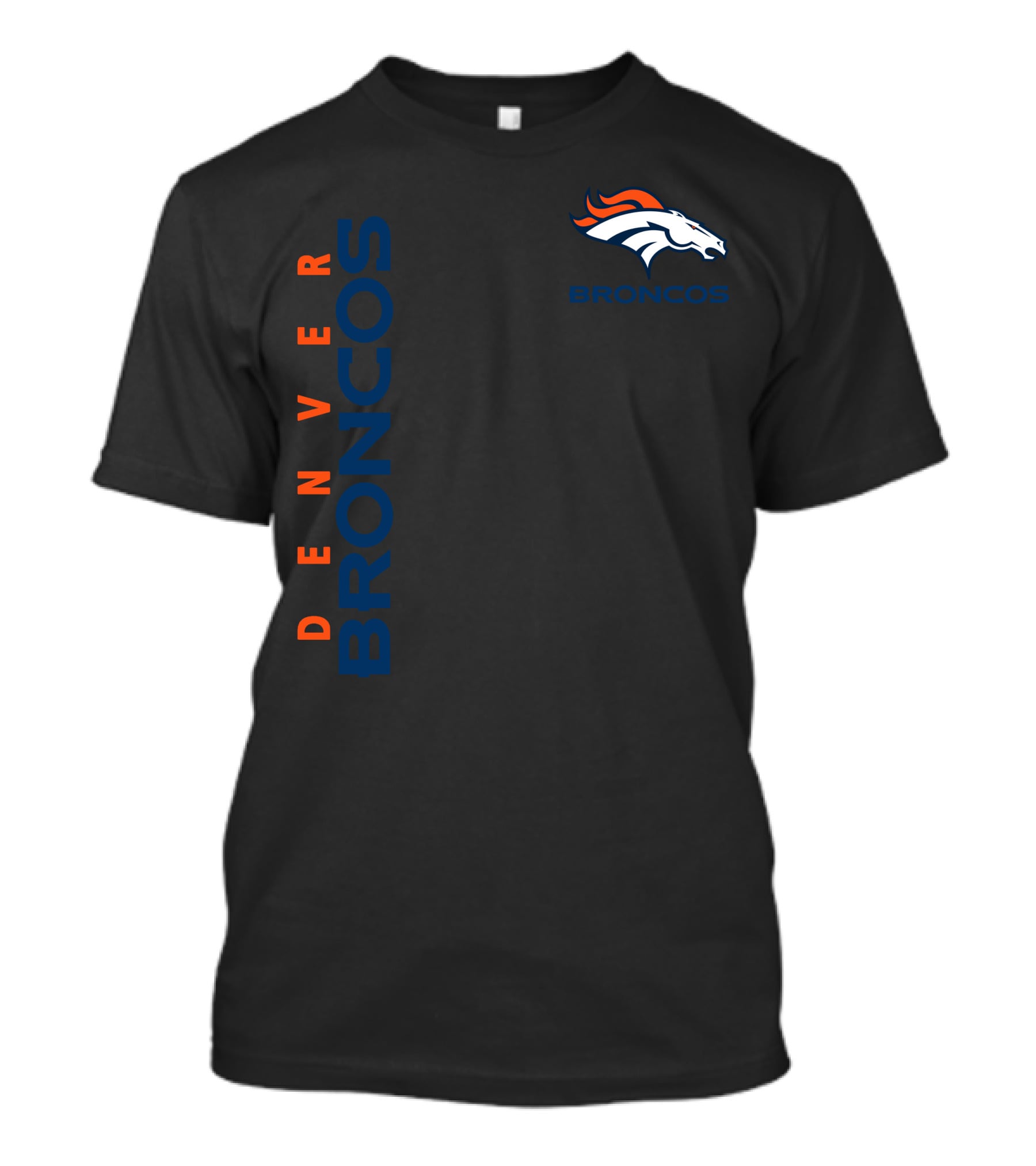 Denver Broncos Logo And Vertical T-Shirt