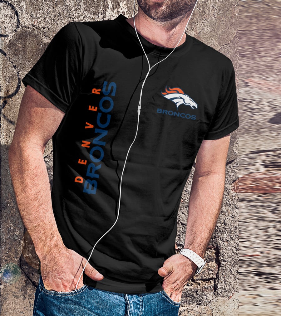 Denver Broncos Logo And Vertical T-Shirt