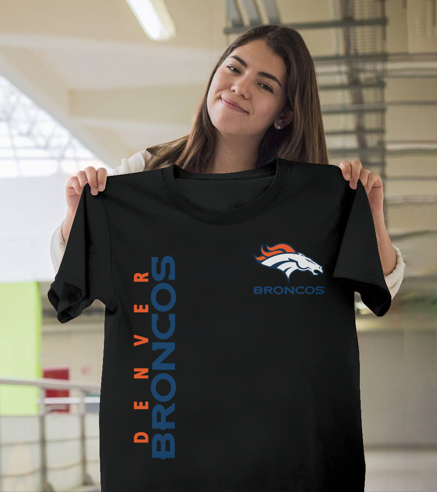 Denver Broncos Logo And Vertical T-Shirt