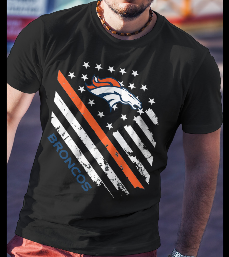 Broncos American Flag Stars Stripes T-Shirt