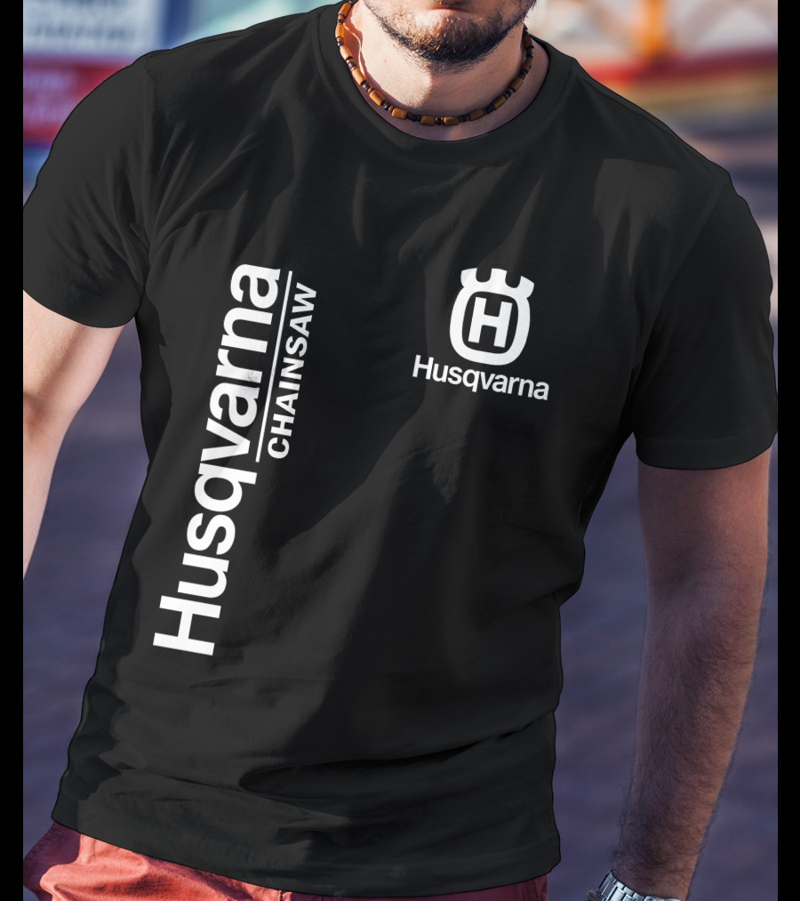 Husqvarna Chainsaw H Logo Vertical Branding T-Shirt