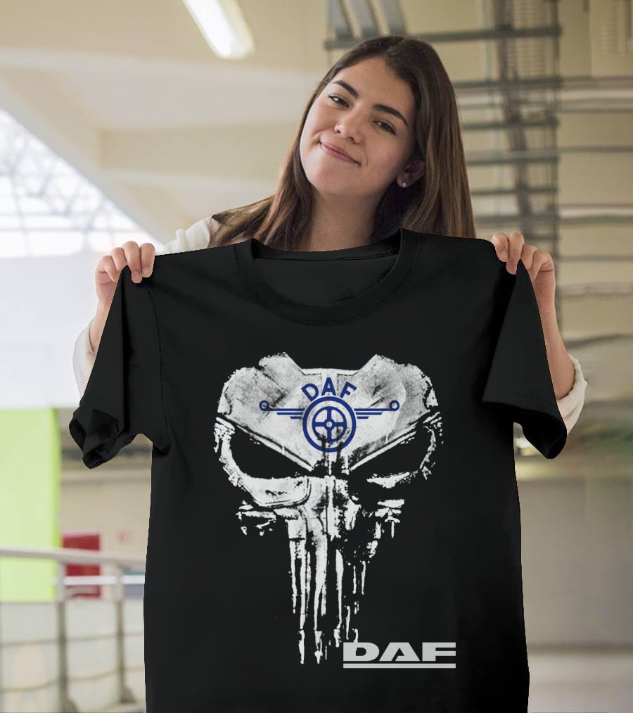 Daf Skull Emblem With Wheel Symbol T-Shirt