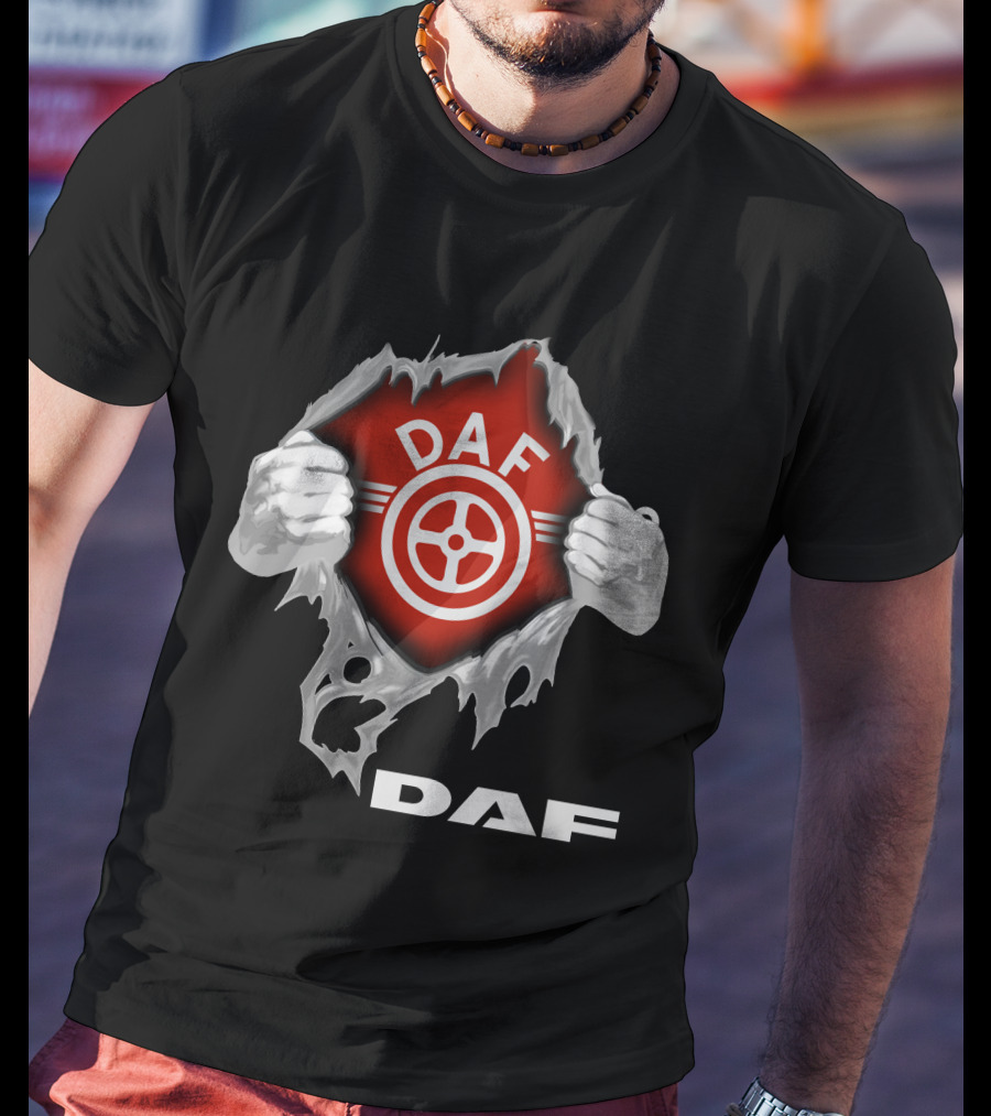 Daf Steering Wheel Logo Ripped T-Shirt