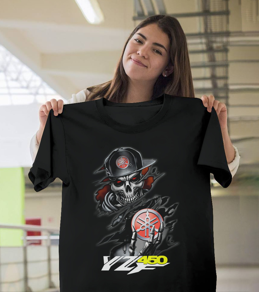 Yfz450 Skull With Yamaha Logo And Cap T-Shirt