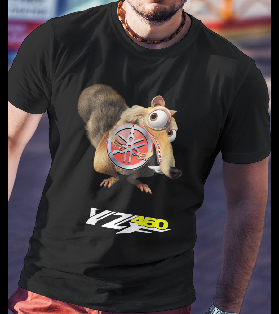 Yamaha Yz450 Featuring Ice Age Scrat And Acorn T-Shirt