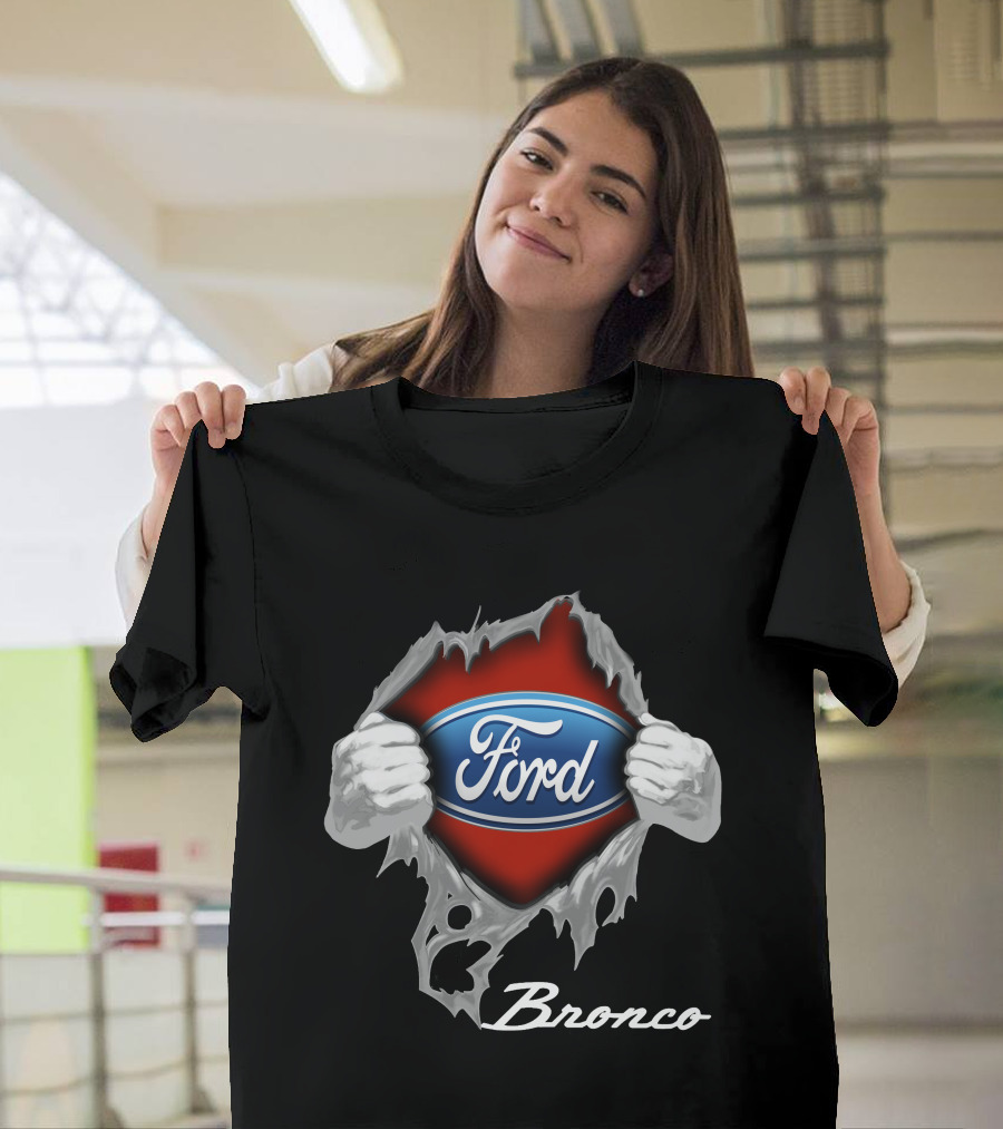 Bronco Ford Emblem Superhero Reveal T-Shirt