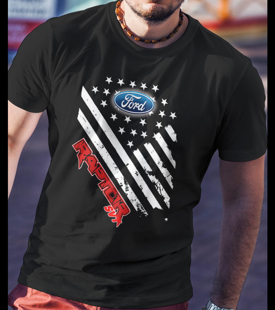 Ford Raptor 21 Usa Flag Stars Stripes T-Shirt