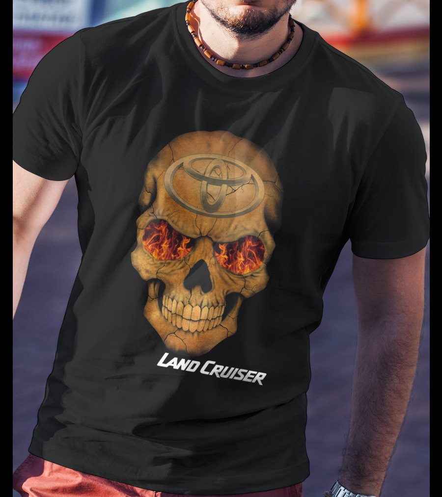 Toyota Land Cruiser Fiery Skull T-Shirt