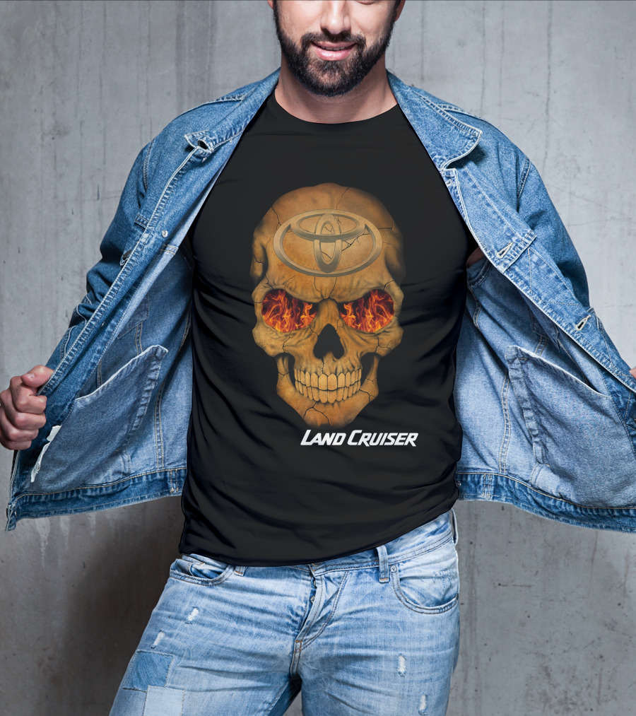 Toyota Land Cruiser Fiery Skull T-Shirt