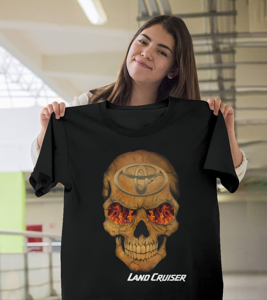 Toyota Land Cruiser Fiery Skull T-Shirt
