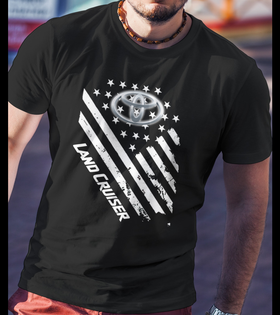 Toyota Land Cruiser American Flag Style T-Shirt