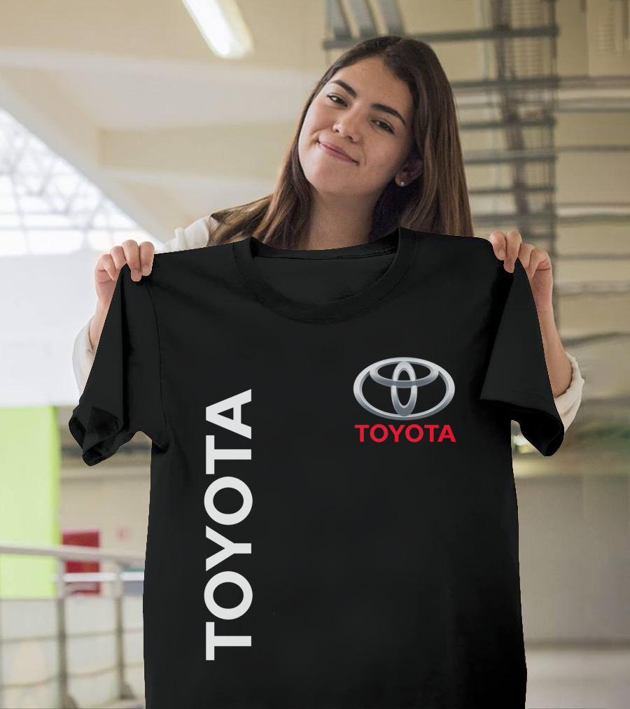 Toyota Logo With White Text Vertical Alignment T-Shirt