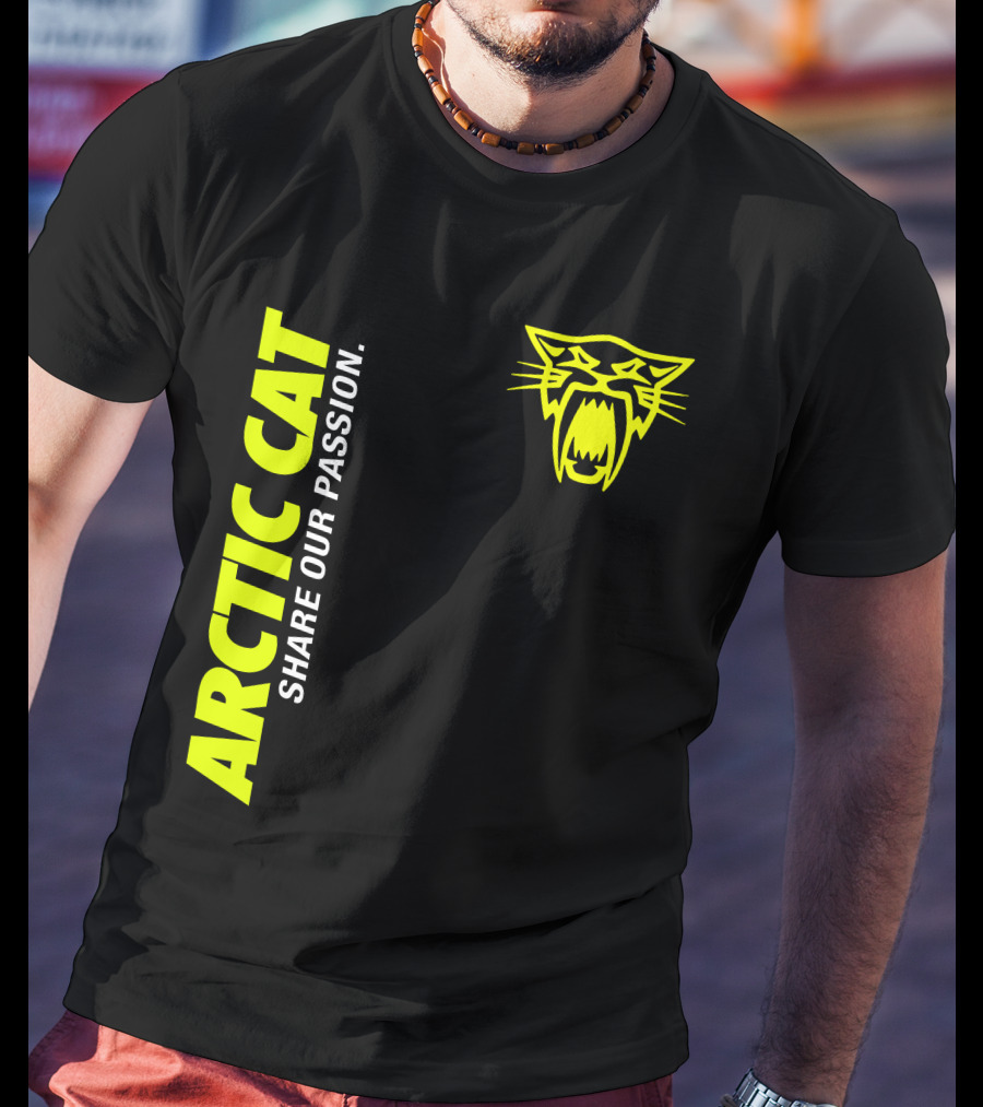 Arctic Cat Share Our Passion Neon Cat T-Shirt