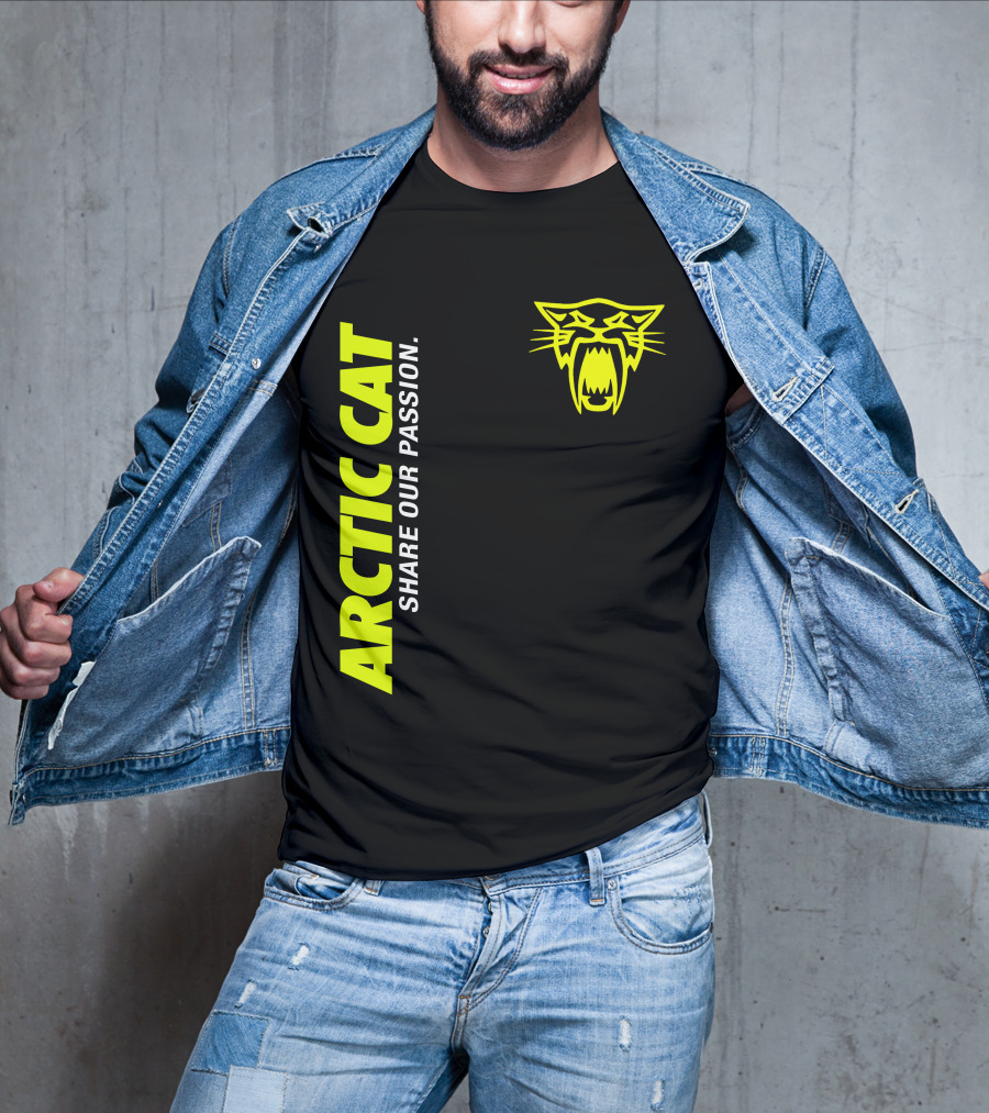 Arctic Cat Share Our Passion Neon Cat T-Shirt