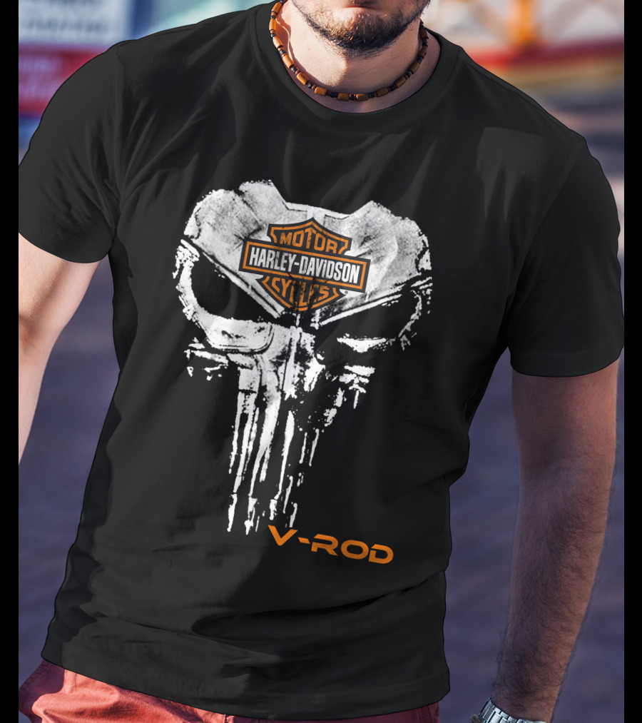 Harley Davidson Motor Cycles V-Rod Skull T-Shirt