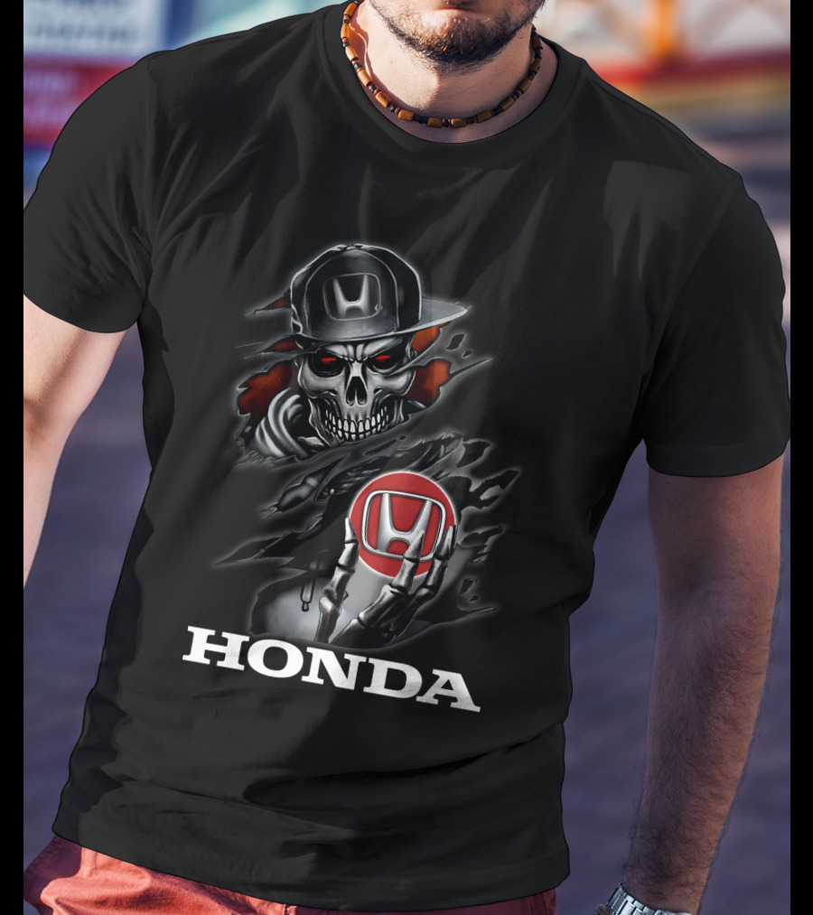 Honda Skull Logo Red Eyes Skeleton T-Shirt