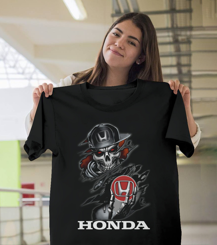 Honda Skull Logo Red Eyes Skeleton T-Shirt
