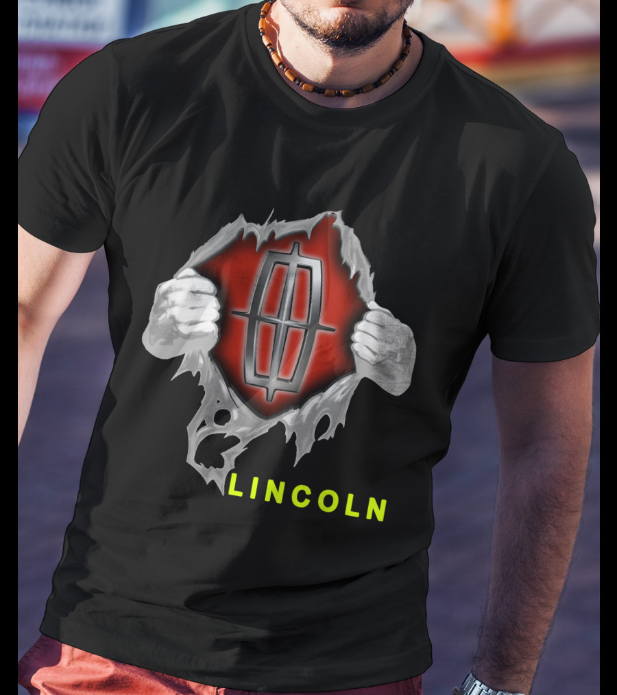 Lincoln Logo With Torn Metal Effect And Hands T-Shirt