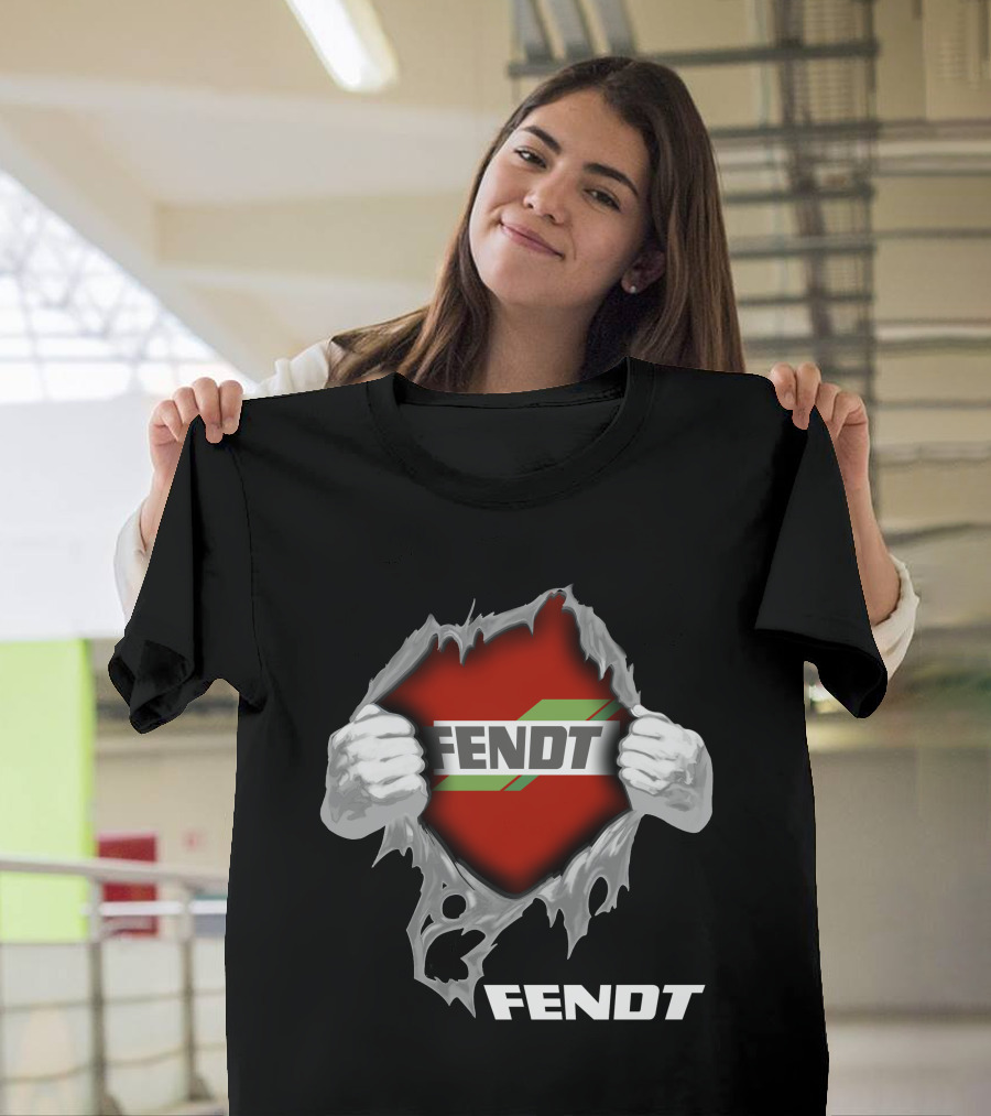 Fendt 11 Tractor Busting Through Farmer Power T-Shirt