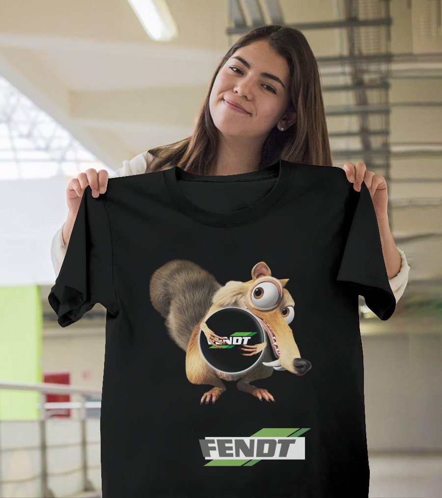 Fendt Tractor Logo With Ice Age Scrat Holding Acorn T-Shirt