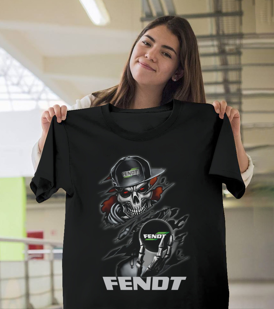 Fendt Skull With Cap And Glove Holding Ball T-Shirt