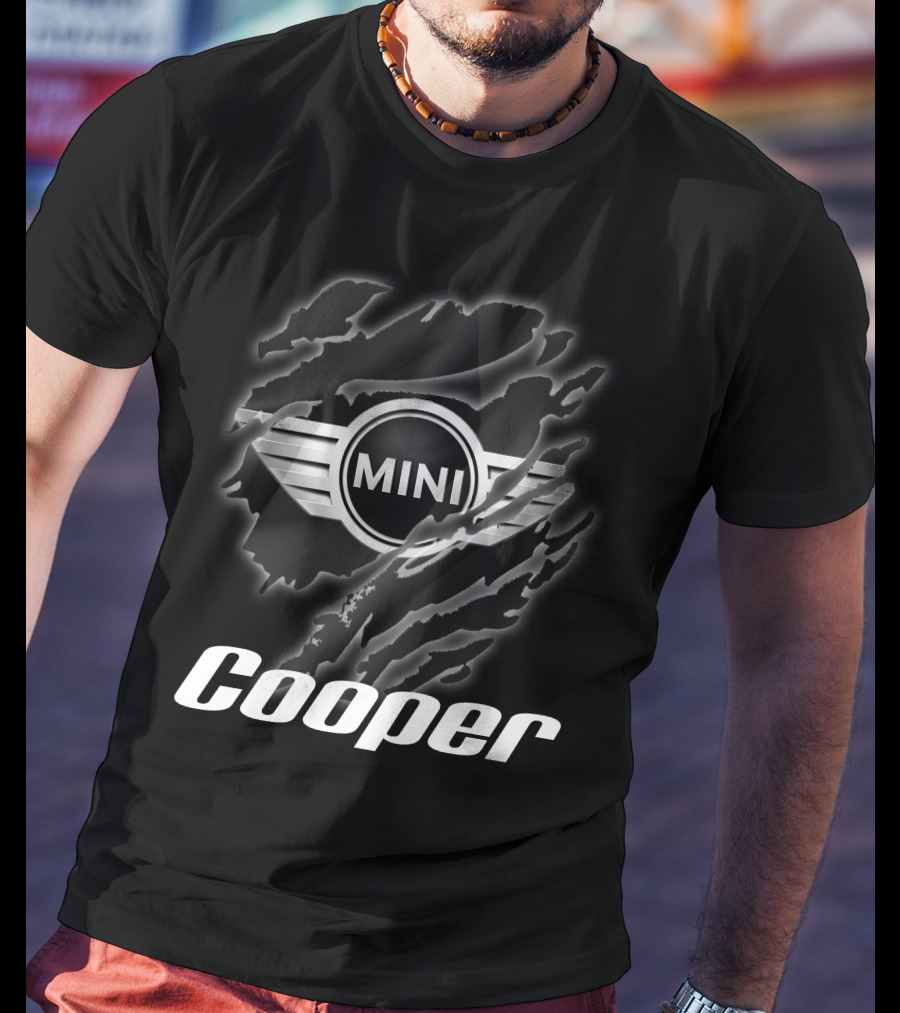 Mini Cooper Logo With Ripped Effect T-Shirt