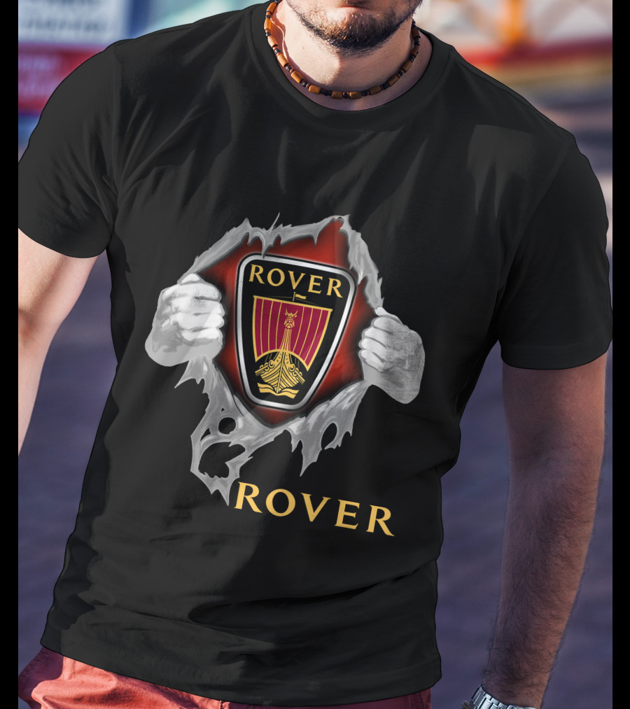 Rover Viking Ship Emblem Ripped T-Shirt